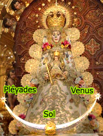 virgen maria, virgen de montserrat, 666, pleyades, anunnakis, virgen del rocio